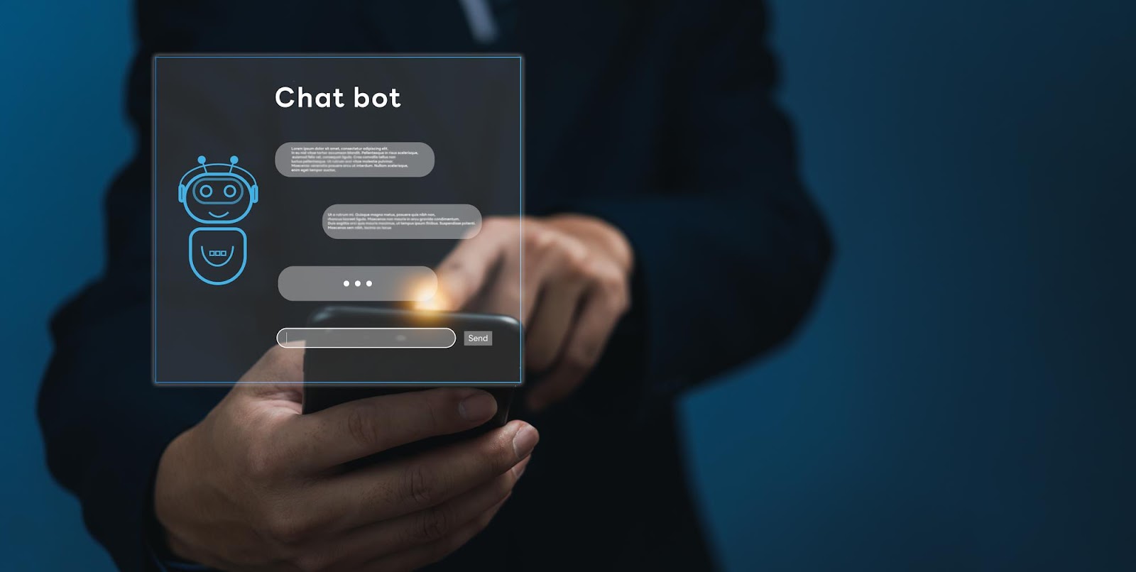Chatbot interface on a smartphone screen