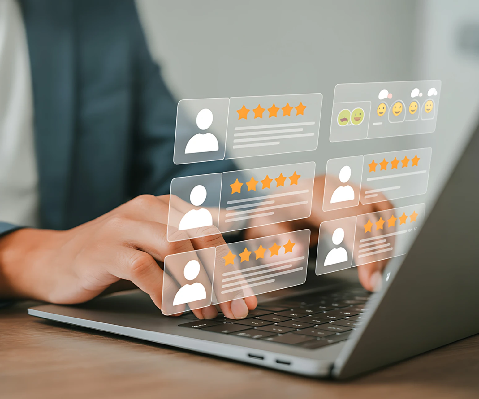 Client testimonials and customer reviews