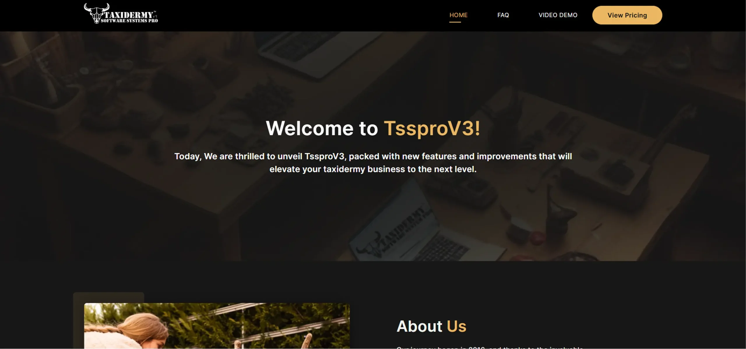 TSS Pro taxidermy business management software dashboard — built by Appgenix Infotech