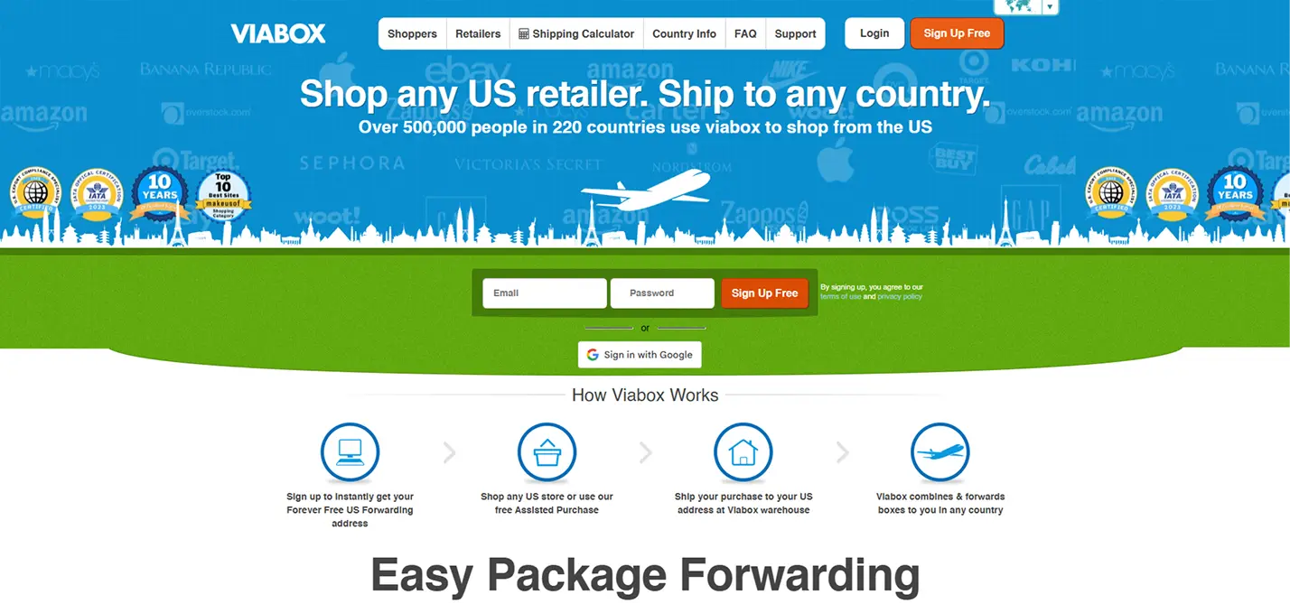 Viabox Pro package forwarding and international shipping platform — built by Appgenix Infotech